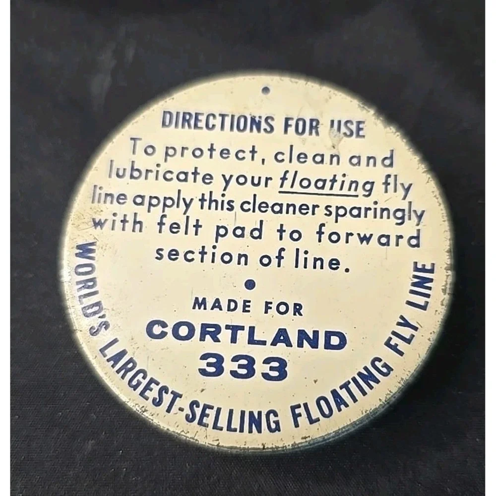Vintage Tin of Cortland 333 Fly Line‎ Cleaner with 
